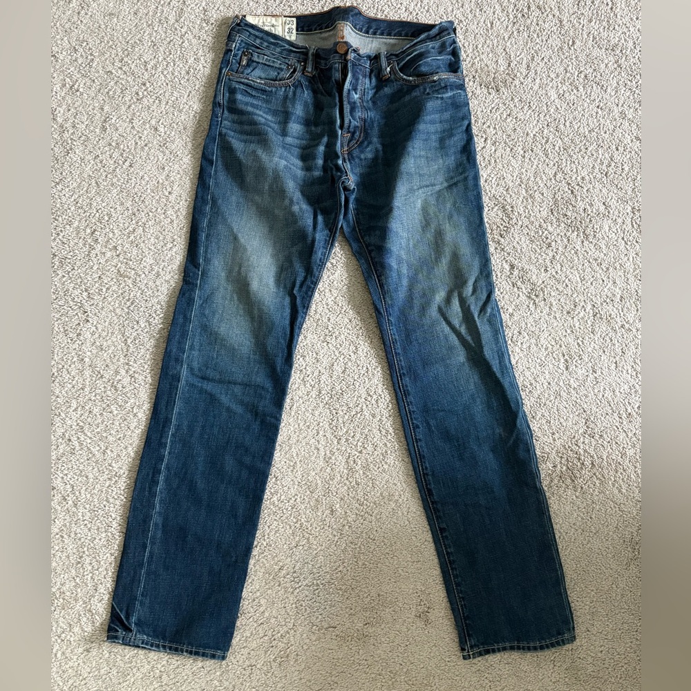 abercrombie & fitch rollins low rise skinny jeans men size 33x32 used denim
